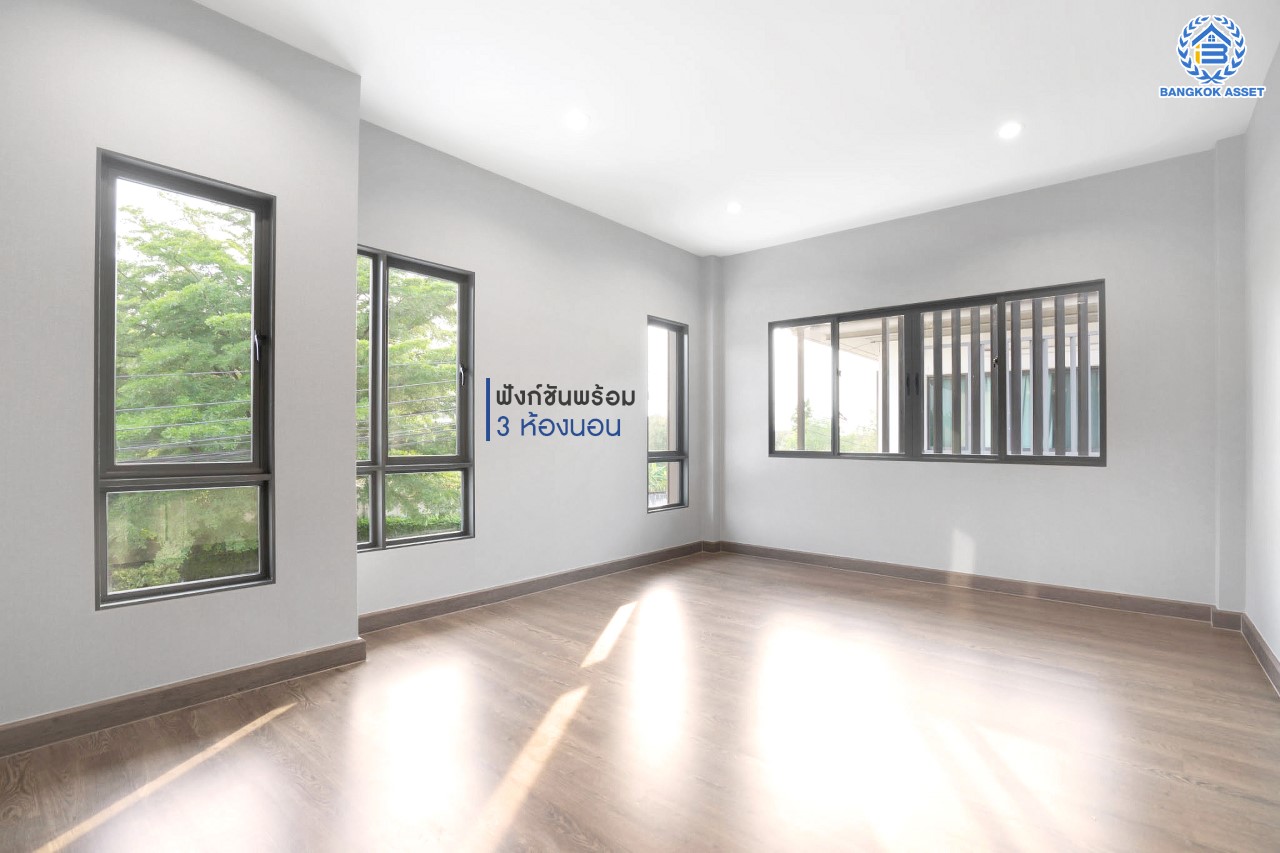 บ้านมือสองตกแต่งใหม่ แบรนด์สุดหรู Sansiri โครงการ เศรษฐสิริ ชัยพฤกษ์-แจ้งวัฒนะ ดีไซน์โมเดิร์น เนื้อที่ 51.7 ตร.ว. ฟังก์ชัน 3 ห้องนอน 3 ห้องน้ำ จอดรถได้ 2 คัน บรรยากาศ Private  วิวสวน หน้าบ้านไม่ชนใคร พร้อม Facilities ครบครัน!  บนทำเลโซนเมือง เชื่อมต่อทุกการเดินทาง ใกล้เซ็นทรัลแจ้งวัฒนะ, เมืองทองธานี, ทางด่วน และรถไฟฟ้าสายสีชมพู "สถานีปากเกร็ด"